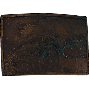 Tree Hippy Hippie Boho Cowgirl Western Leaf Fall 1970s Vintage Belt Buckle Nature Arborist Naturalist Abstract