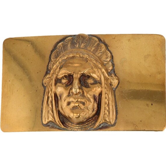 Brass Antique Native American Indian Chief Headdress 1960s  display picture 3