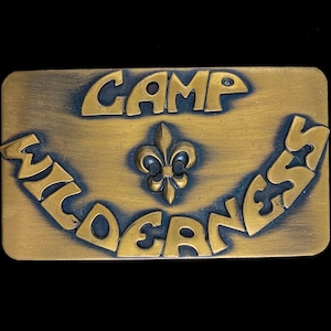 Camp Wilderness Red River Valley Council Boy Scouts America BSA Scouting Brass Commemorative Collectible Mens 1970s Vintage Belt Buckle