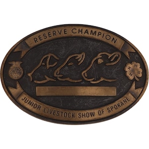 Grand Champion Junior Livestock Show Spokane Cattle 4H Ffa Vintage Belt Buckle Cow Steer Trophy