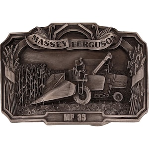 New Massey Ferguson MH 35 Tractor Harris Farmer Farming NOS Vintage Belt Buckle Farm Equipment Machinery Implement Sign Logo Ji Ih