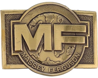New 1978 Massey Ferguson Logo Tractor Farm Farmer Farming Equipment 70s Nos Vintage Belt Buckle Mf Western Ag Combine Corn Harvester Emblem