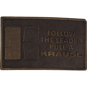 Krause Plow Hutchinson Kansas Farm Farmer Farming Implement 70s Vtg Belt Buckle