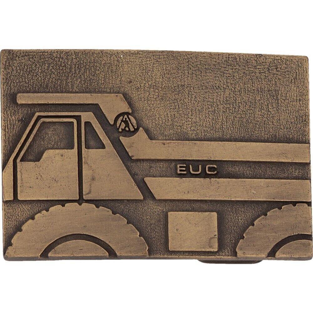 Vintage Michigan Euclid Construction Belt Buckle Heavy Equipment Leather Large Heavy Equipment Belt Buckle In Vintage Belt Buckles for sale  main image 4