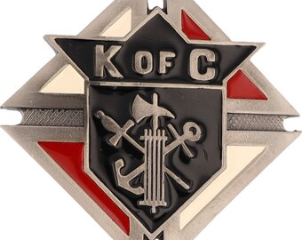 Knights Columbus Association Catholic Kofc Religious 1980s NOS Vintage Belt Buckle Group Fraternity Religion Church Fraternal Member