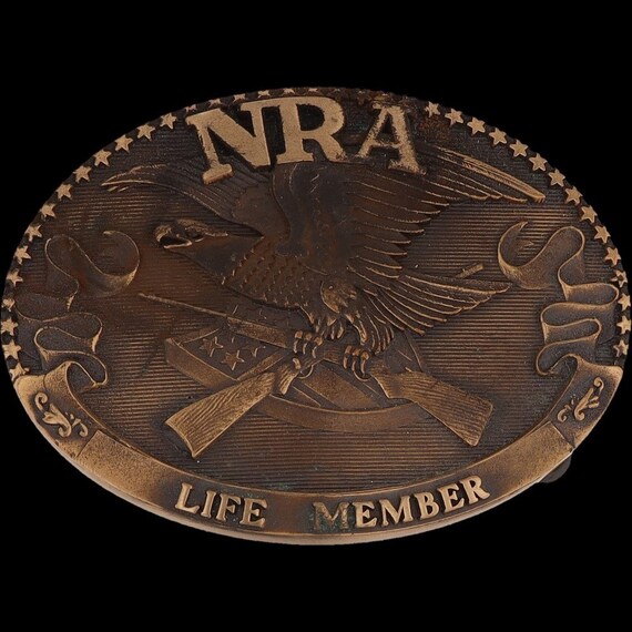 Brass Nra National Rifle Logo Life Member Gun Rig… - image 3