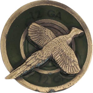 Pheasant Bird Hunting Hunter Upland Game Hunt Dog 12ga Nos Vintage Belt Buckle Rooster Pointer Retriever Grouse Midwest 12 Gauge Shotgun