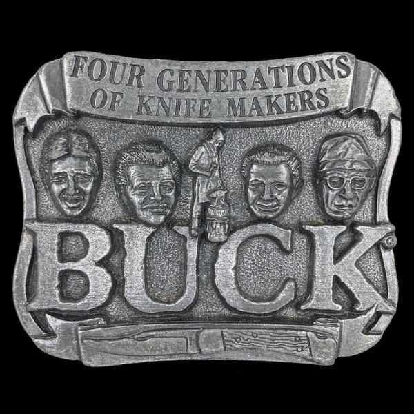 Western Belt Buckle With Knife Etsy