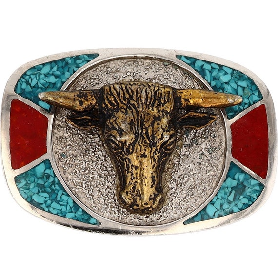 Coral Turquoise New Longhorn Cattle Steer Cow Skull Western  display picture 3