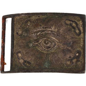 Antique Odd Fellows Order Ioof Flt Masonic All Seeing Eye Vintage Belt Buckle Patriarchs Militant Knights Templer Fraternal All Seeing Eye