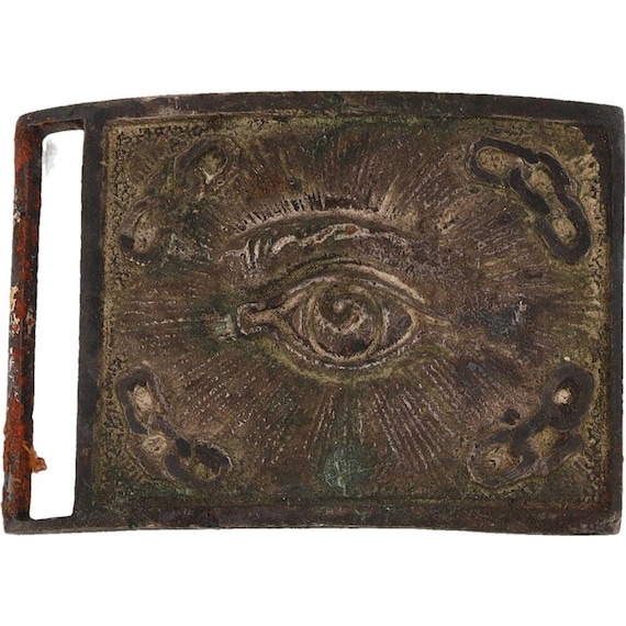 Antique Odd Fellows Order Ioof Flt Masonic All Seeing Eye Vintage Belt Buckle Patriarchs Militant Knights Templer Fraternal All Seeing Eye