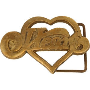 Brass Heart Band Rock Roll Ann Wilson Nancy Hippie 1970s Vintage Belt Buckle Music Album Seattle Washington Barracuda Crazy On You Alone