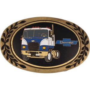 Brass Chevrolet Titan 90 Classic Semi Truck Chevy Trucker Nos Vintage Belt Buckle Trucking Tractor Trailer Classic Show Antique