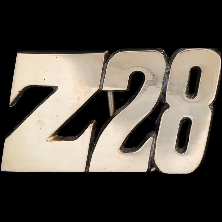 Brass Z28 Chevy Chevrolet Camaro Ss Iroc Muscle Car 1970s Nos Vintage Belt Buckle Racing Motors Show Classic Z-28 Badge Emblem Owner