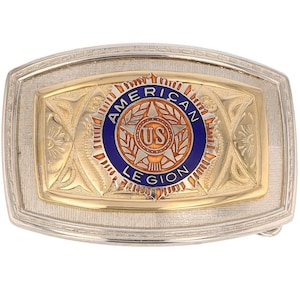 Us United States Veteran American Legion Legionnaires 1970s Nos Vintage Belt Buckle Military War Western Vet