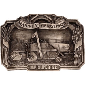 New Massey Ferguson MH 92 Tractor Harris Farmer Farming NOS Vintage Belt Buckle Farm Equipment Machinery Implement Sign Logo Ji Ih