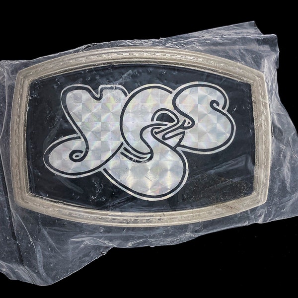 Yes Not Pacifica Roger Dean Logo Jon Anderson Rick Wakeman Howe Squire Album Rock Roll Music Band 1970s NOS Fan Gift Vintage Belt Buckle