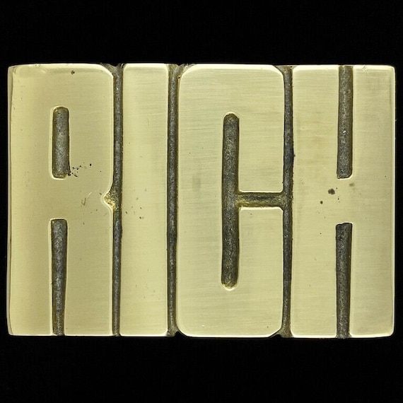 Rich Richard Dick Name Cowboy Hippie Western Bras… - image 1