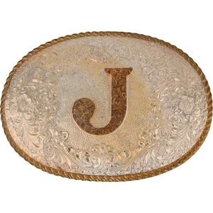 Nueva hebilla de cinturón vintage plateada con la letra P J y el nombre inicial: John, Josh, Joe, Jake, Jack, Jacob, Joseph, Joshua, James Jackson, Jonathan, Jordan y Jeremías.