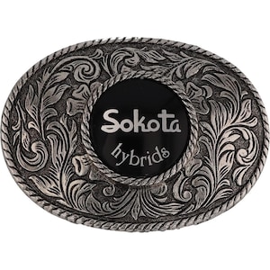 Sokota Hybrid Seed Corn Sign Sorghum Farm Crop Feed 80s Nos Vintage Belt Buckle Agriculture Ag Brookings South Dakota Genetic Farmer