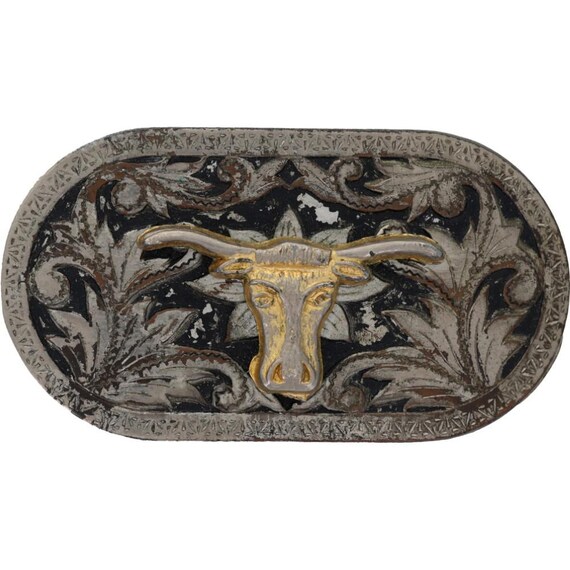 Longhorn Steer Head Western Vintage Belt Buckle Ranch Rodeo  display picture 1