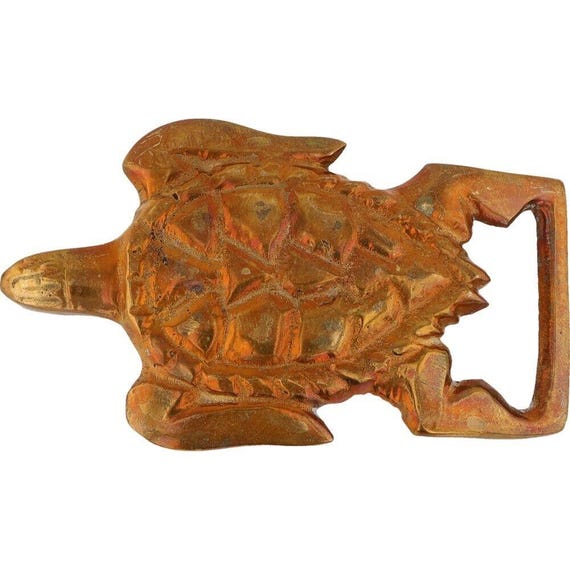 Brass turtle belt Turtle Shell Belt Buckle – Bronze w/ Brushed finish  main image 2