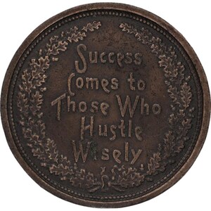 Success Hustle Wisely Hustler Business Entrepreneur 1970s Vintage Belt Buckle Money Baller Playa Motto Slogan Proverb Motivation Quote