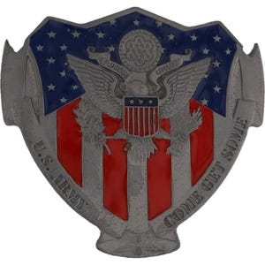 Us Army Shield Eagle Emblem Patriot Military Badge Service Vintage Belt Buckle Soldiers America Flag Proud Veteran