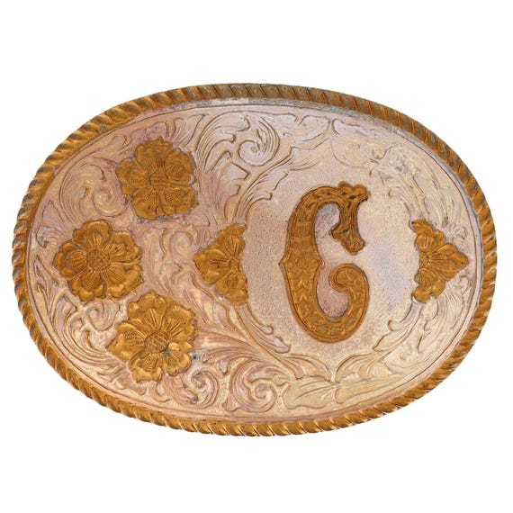 New Silver P C Letter Initial Name Charles Chris … - image 1