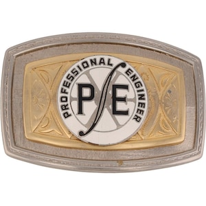 Pe Professional Engineer Nspe Engineering Symbol Emblem Nos Vintage Belt Buckle Member Accessory Fashion Gift Organization Merchandise