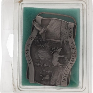 Alaska Anchorage Ketchikan Juneau Fairbanks Kodiak Alaskan Nos Vtg Belt Buckle Vintage Idtarod Nome Barrow Unalakleet Glenallen Soldotna