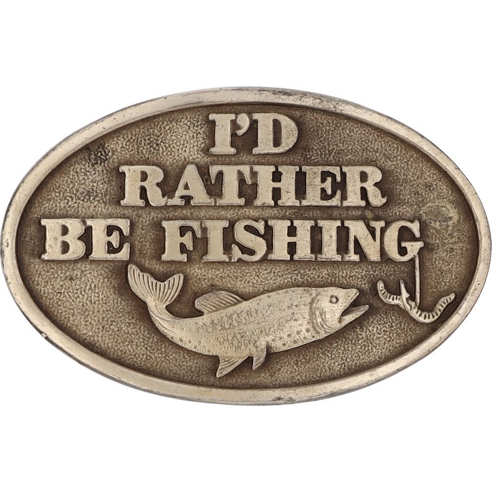 Rather Be Fishing Fish Fisherman Western Cowboy Bass Trout 1970s
