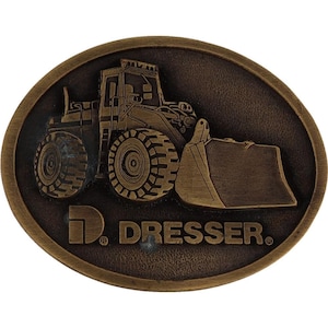 Chargeuse sur pneus frontale Dresser 515 520 Construction minière Nos VTG boucle de ceinture des années 1970 vintage opérateur de machinerie équipement agricole