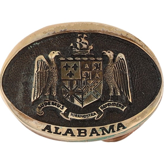 Brass Sm State Alabama Al Statehood Montgomery Un… - image 1