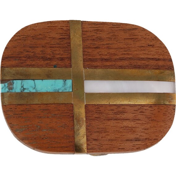 New Brass Exotic Wood Turquoise Geometric Boho Hippie 70s  display picture 1