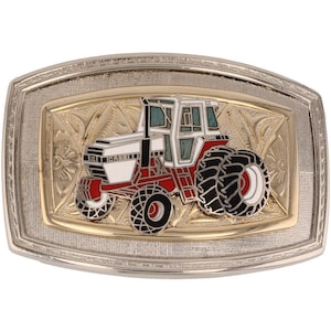 Attrezzi agricoli per trattori Case, agricoltore, agricoltura, agricoltura, fibbia per cintura vintage, aratura, semina, attrezzo, mietitrice internazionale Ji Ih