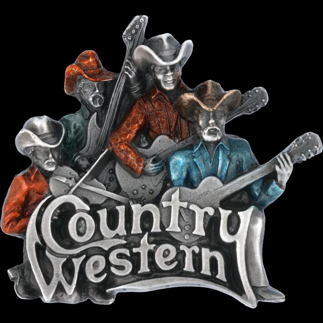 New Western Country Music belt buckle Country Music Western Belt Buckle by Stars & Stripes – Stag  main image 2