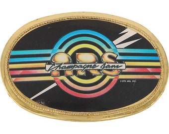 Nueva sección rítmica de Atlanta, banda de rock Ars, música estilo Pacifica de los 70. Hebilla de cinturón vintage, álbum de recuerdo de concierto, gira, Champagne Jam.