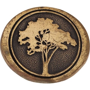 Brass Tree Hippy Hippie Boho Bohemian Cowgirl Leaf Fall 70s Vintage Belt Buckle Nature Arborist Naturalist Abstract Western Cowboy