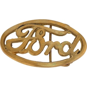 New Brass Ford Mustang Van Truck Ranger F-150 Bronco 1970s Nos Vintage Belt Buckle F-250 F-350 Xlt F-450 Semi Suv Off-Road 4x4 78 4 4wd