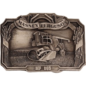 New Massey Ferguson MH 865 Tractor Harris Farmer Farming NOS Vintage Belt Buckle Farm Equipment Machinery Implement Sign Logo Ji Ih
