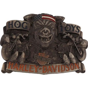 Harley Davidson Motorcycle Bike Hog Sportster Biker Chopper Vtg Belt Buckle Vintage Toys Xlch Chopper Panhead Shovelhead Ironhead Hog