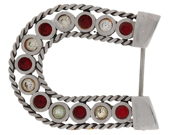 Fivela de cinto vintage feita à mão com ferradura de caubói, arte ocidental, oficina mecânica, senhoras, rancho, rodeio, fazendeiro, caubói, maquinista.