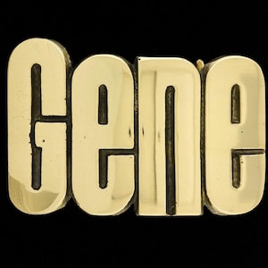 Gene Personalized Name Retro Old School Hippie Western Solid Brass 1970s New NOS Collectible Vintage Belt Buckle