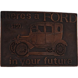 Classic Model T Car Automobile 1920s Antique Crank Show 80s Vintage Belt Buckle Ford