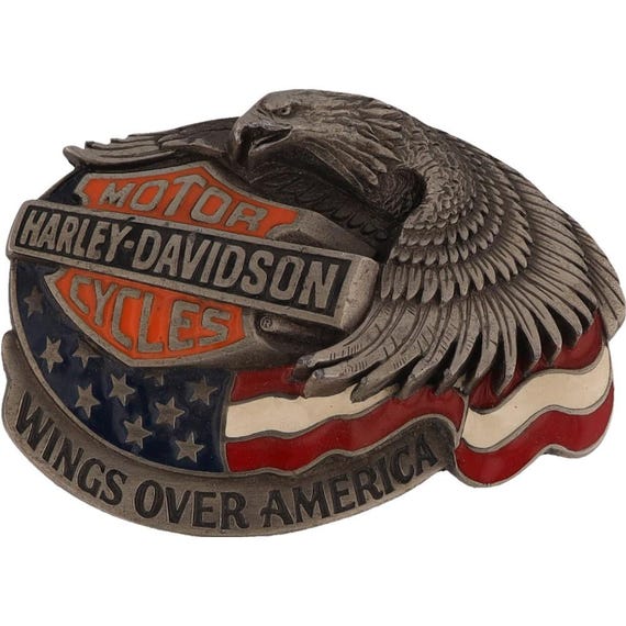 ベルト Harley Davidson Wings Over America Buckle Harley Davidson Motorcycle Wing America Eagle Flag Biker