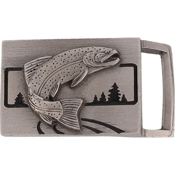 New Sm Fish Kid Boy Fishing Hunting Western Fisherman Nos Vintage Belt  Buckle Cowboy Cowgirl Camping Woods Forest Sportsmen Outdoors 