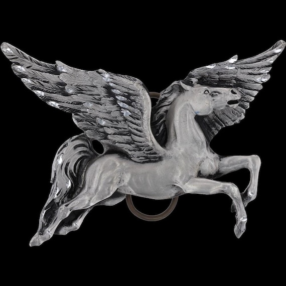 New Pegasus Winged Horse Flying Mythic Vintage Belt Buckle  display picture 1
