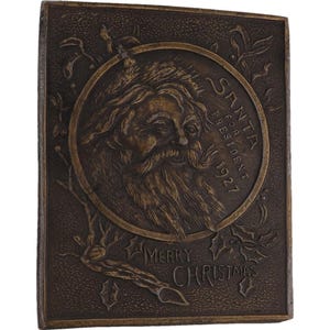 Papai Noel Presidente 1927 Feliz Natal Feriado Natal Anos 70 Fivela de Cinto Vintage Cartão Antigo