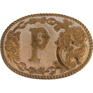Nueva hebilla de cinturón vintage con inicial de plata y nombre Patrick Peter Paul Pete NOS Parker Patricia Pat, etiqueta vaquera occidental